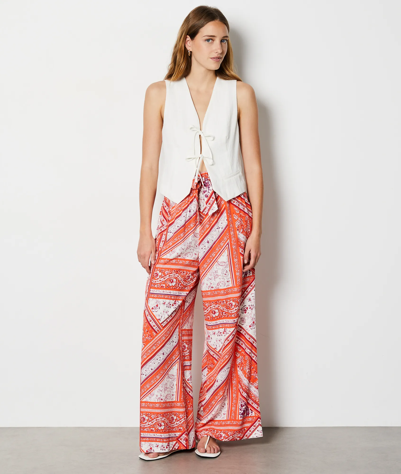 Broek met wijde pijpen en patroon GLORIA IMP MULTICOLORE 