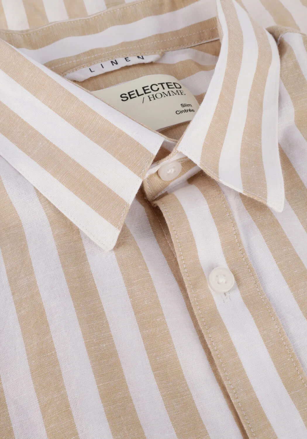 CAMEL SELECTED HOMME CASUAL OVERHEMD SLHSLIMNEWLINEN SHIRTS SS CLASSIC W