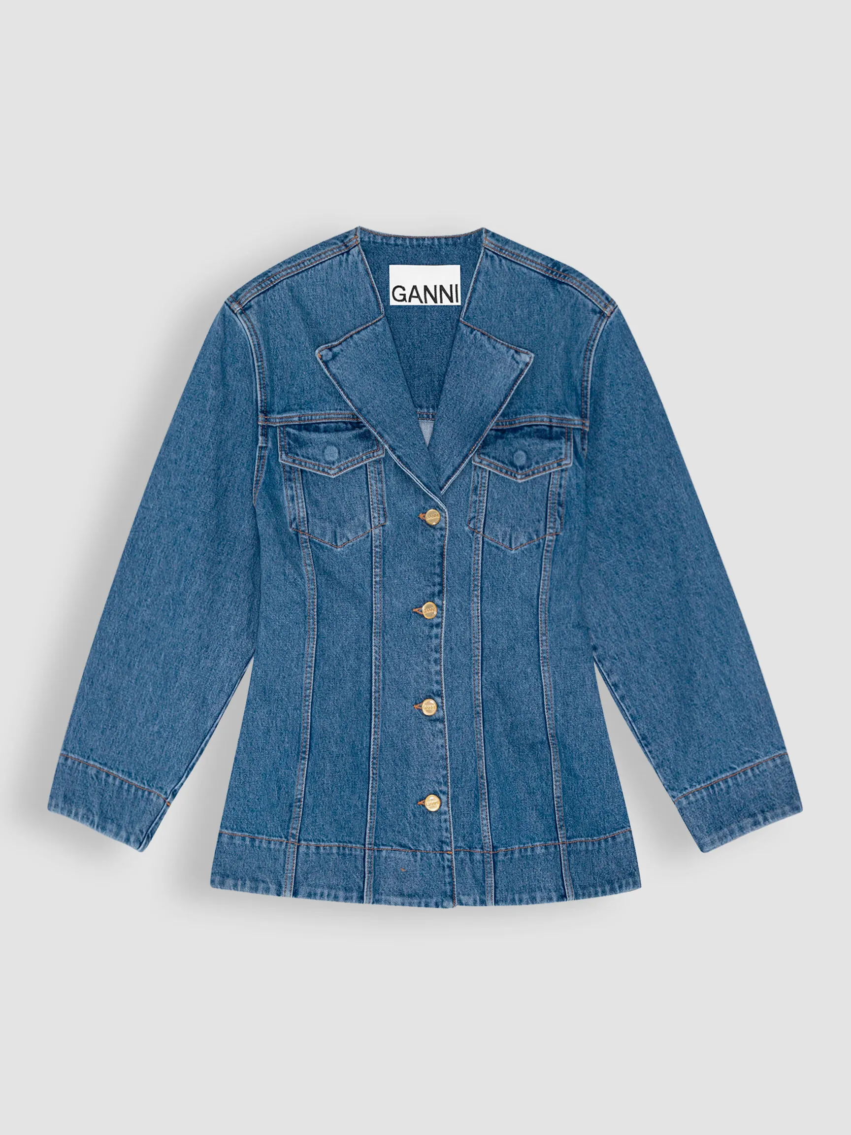 Ganni Denim getailleerd jack