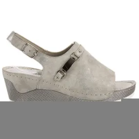Goodin Comfortabele sandalen met sleehak grijs