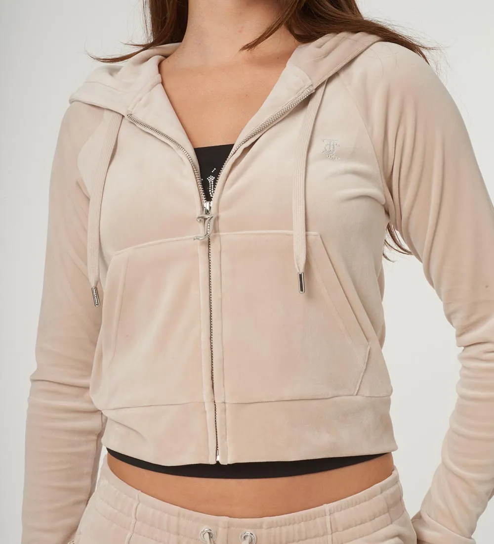 JUICY COUTURE CARDIGAN  MADISON  FLUWEEL  BRAZILIAANS ZAND