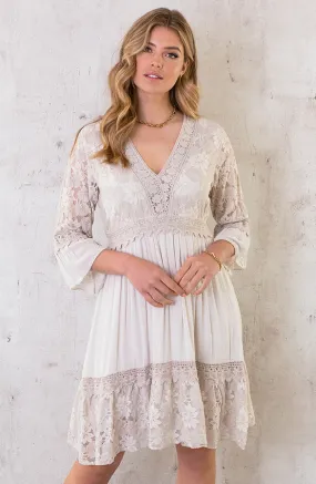 Kanten Jurk Beige