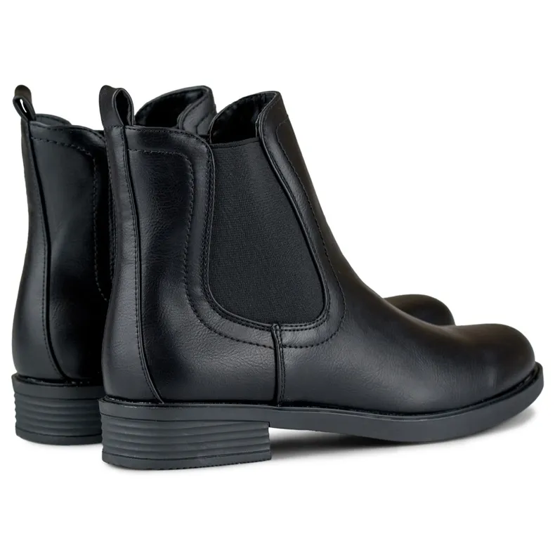KLASSIEKE ZWARTE CHELSEA BOOTS VOOR DAMES GEMAAKT VAN ECOLEER