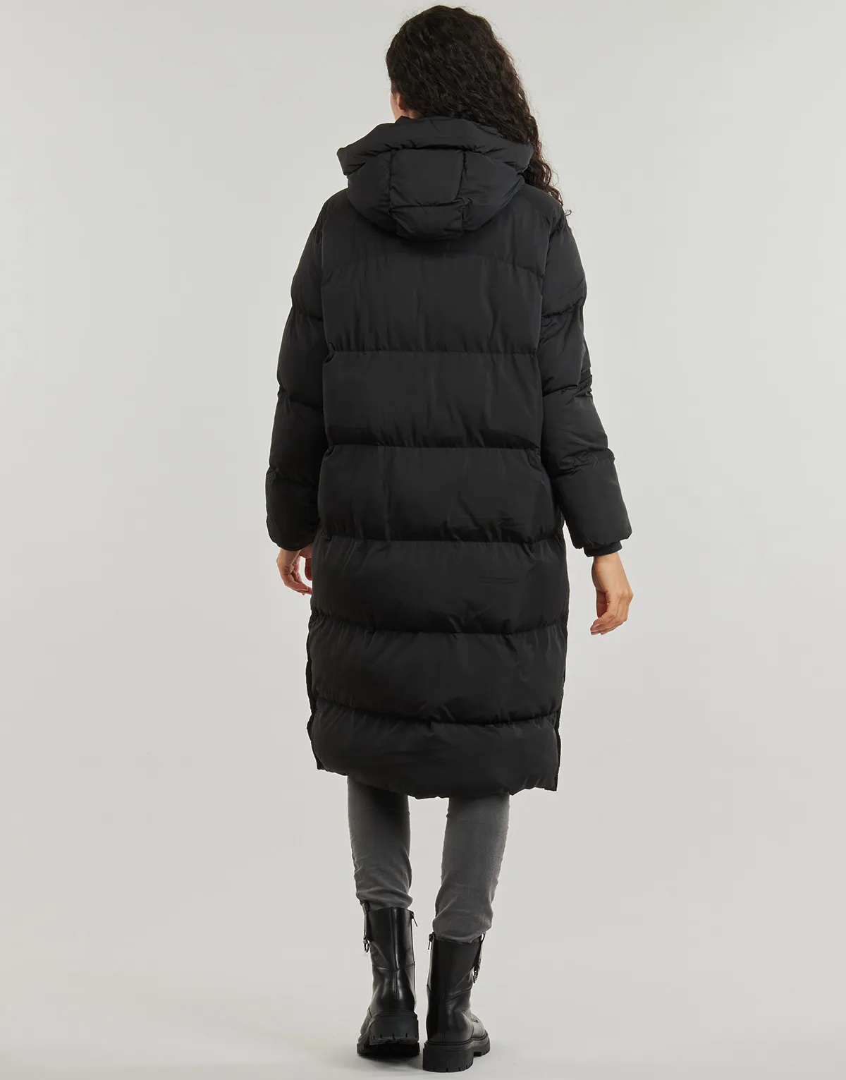 LONGLINE HOODED PUFFER COAT