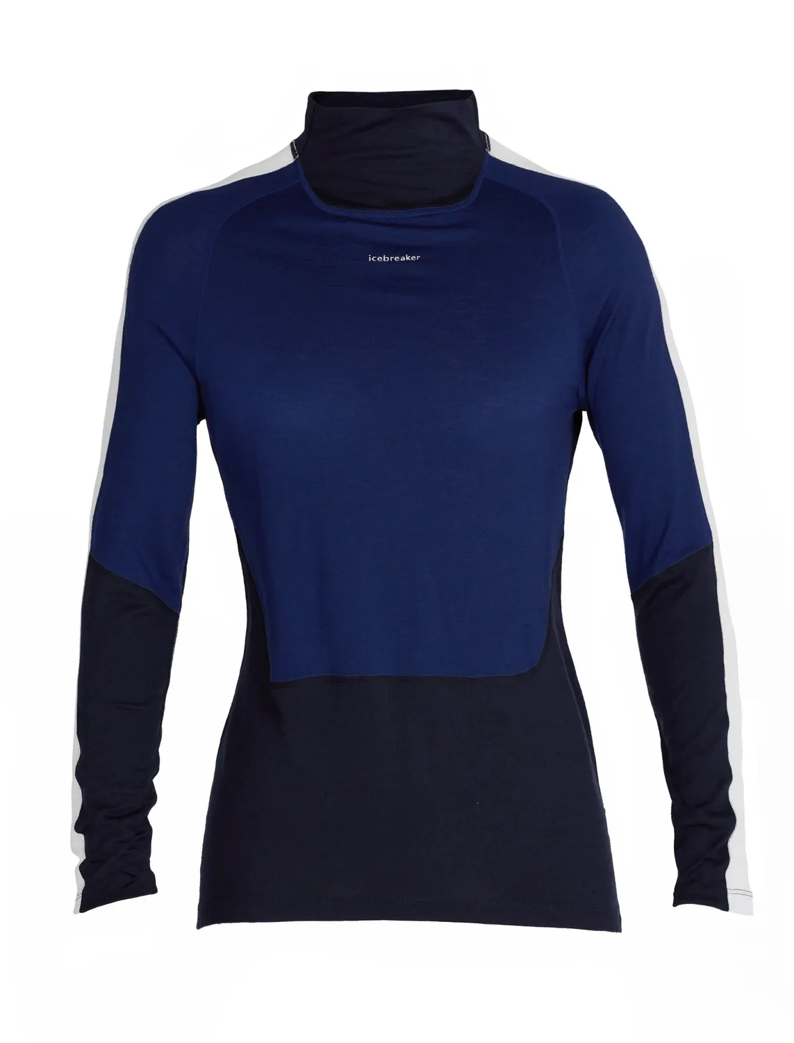 Ondershirt Icebreaker Women 200 Oasis Sonebula LS High Neck Mid Navy Royal Navy Snow