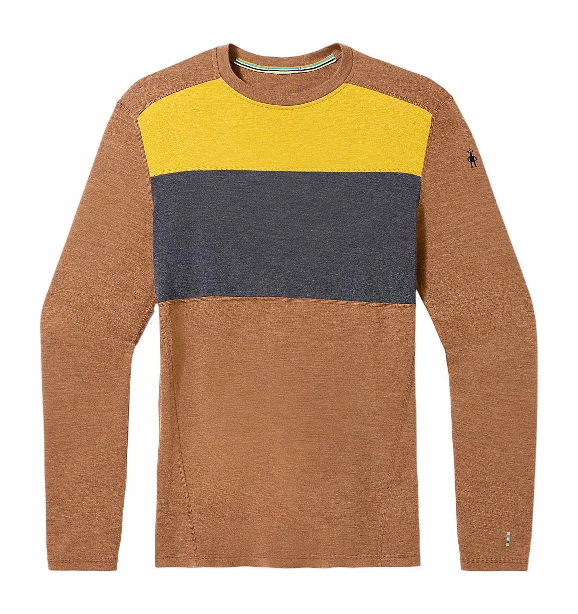Ondershirt Smartwool Men Classic Thermal Merino Base Layer Colorblock Crew Boxed Fox Brown Heather