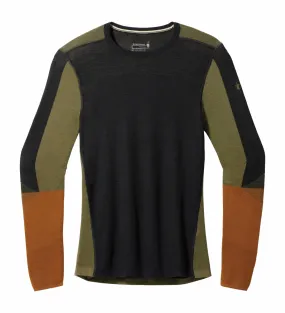 Ondershirt Smartwool Men Intraknit Thermal Merino Base Layer Colorblock Crew Black-Winter Moss