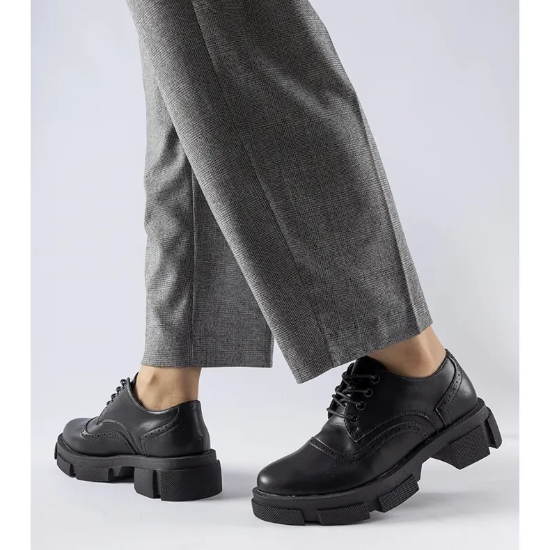 Piazzetta zwarte veterschoenen