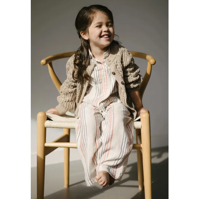 Quapi Meisjes lange broek muriel aop taupe stripe