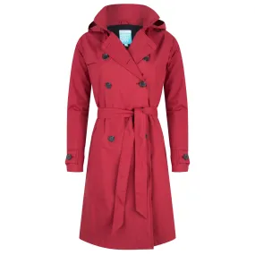 Regenjas Happy Rainy Days Long Trenchcoat Contrast Sideseam Robyne Dark Red