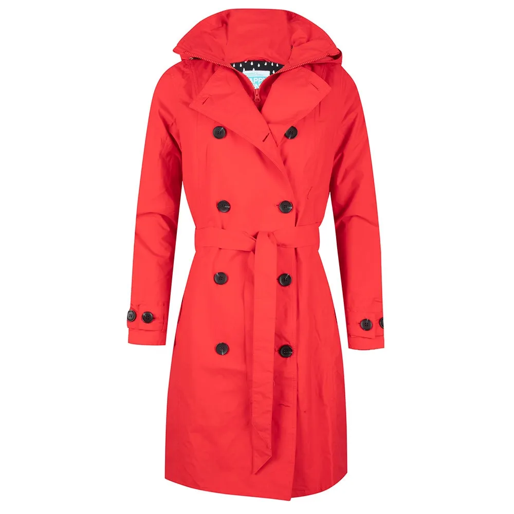 Regenjas Happy Rainy Days Trenchcoat Zipper Rosa Red