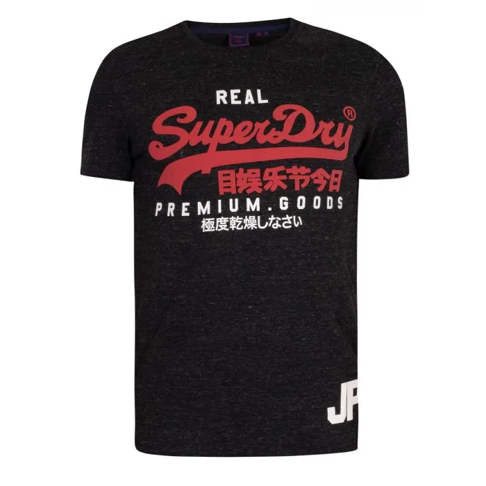 Superdry VL Duo Tee Black Snow Heather