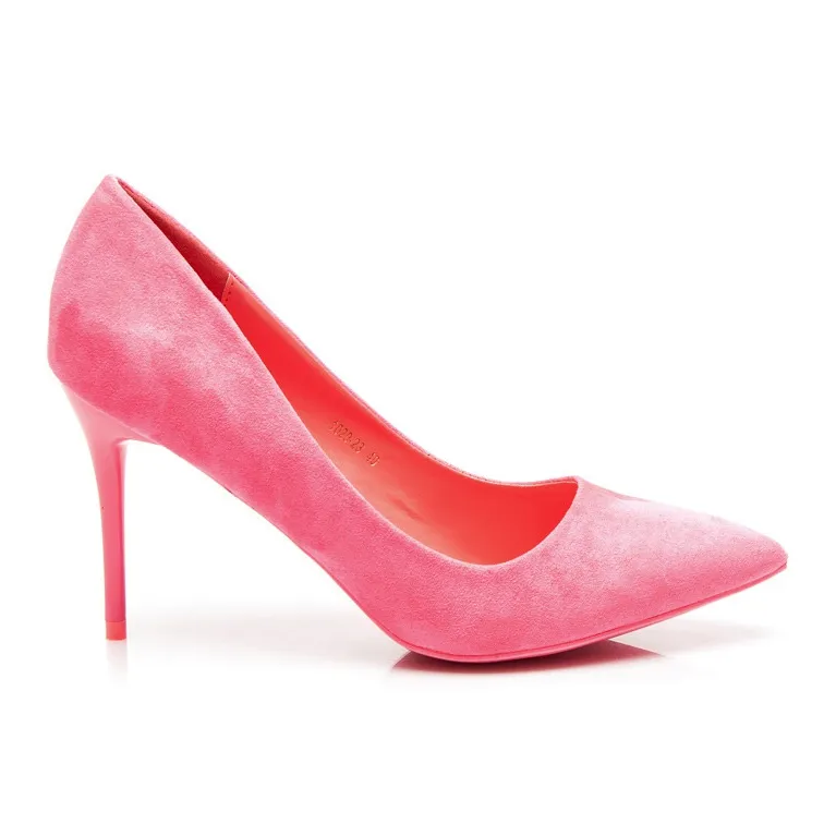 Vices Suède hoge hakken ondeugden roze