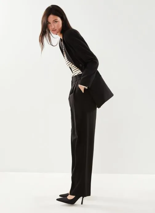      VILA VIJOJO L/S DB BLAZER/ROU  ZWART   